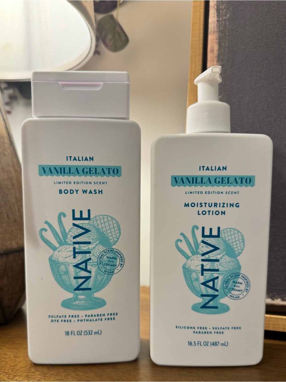 NEW Native Italian Vanilla Gelato Body/Hand Lotion AND Body Wash Limited Edtn.